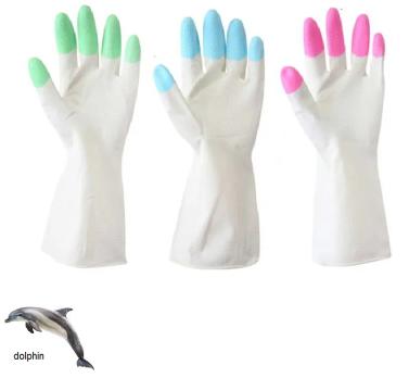 Перчатки латексные хозяйственные "Дельфин"