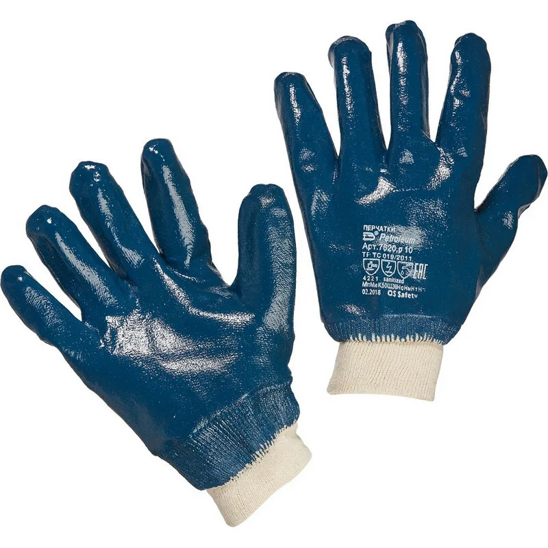 Перчатки рабочие с полным нитриловым покрытием МБС (манжет)