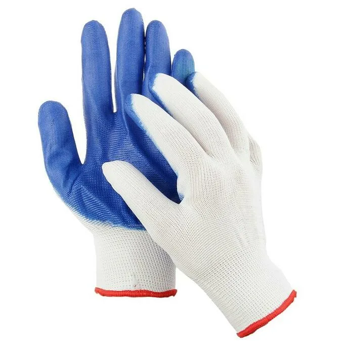 Перчатки нейлоновые с нитриловым покрытием "Blue"