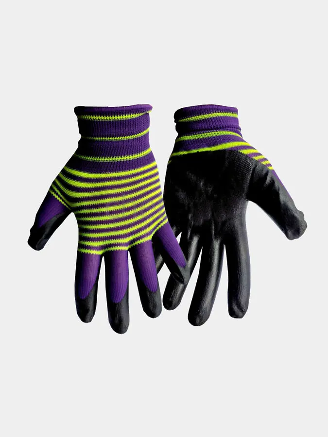 Перчатки нейлоновые с нитриловым покрытием "Полосатик"